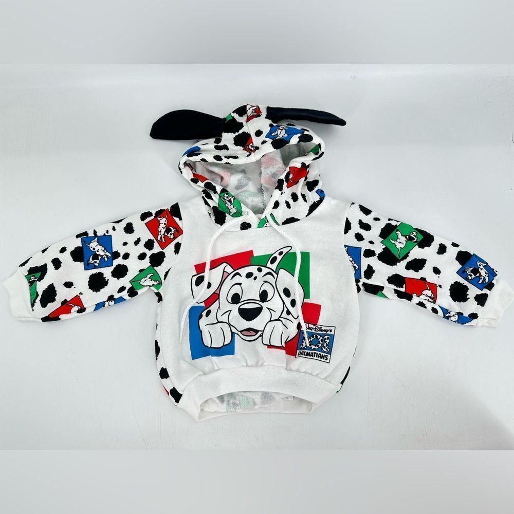 Vintage Disney 101 Dalmatians Baby Hoodie 6-9M Spot Print Ears